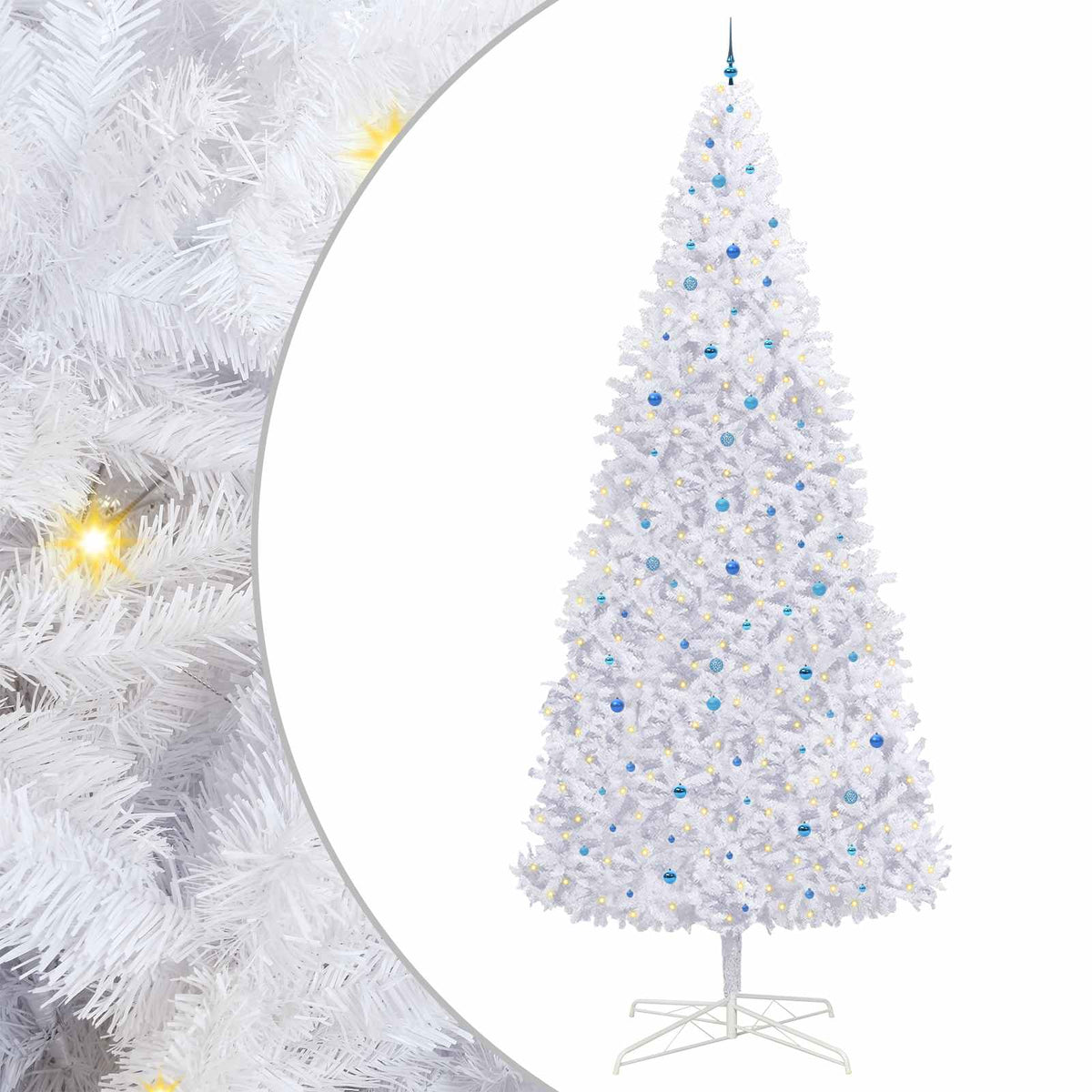 Kunstkerstboom met 300 LED Wit 400 cm PVC en staal