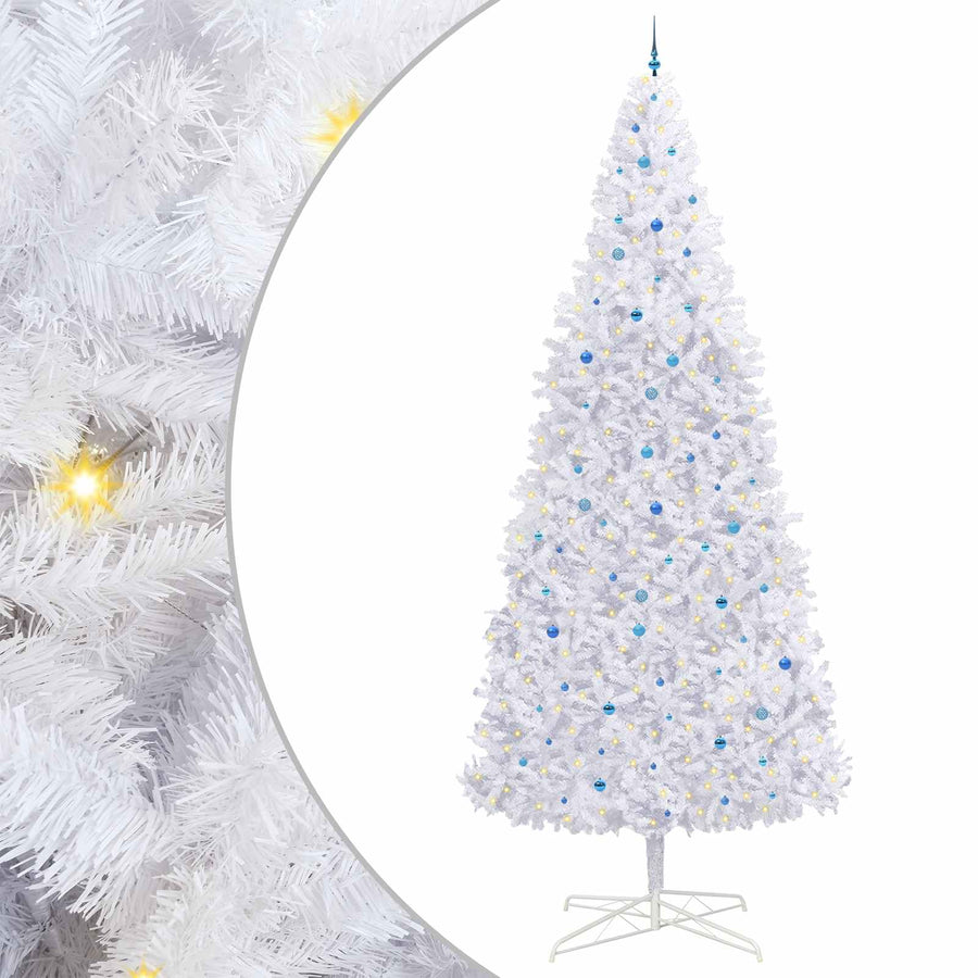 Kunstkerstboom met 300 LED Wit 400 cm PVC en staal