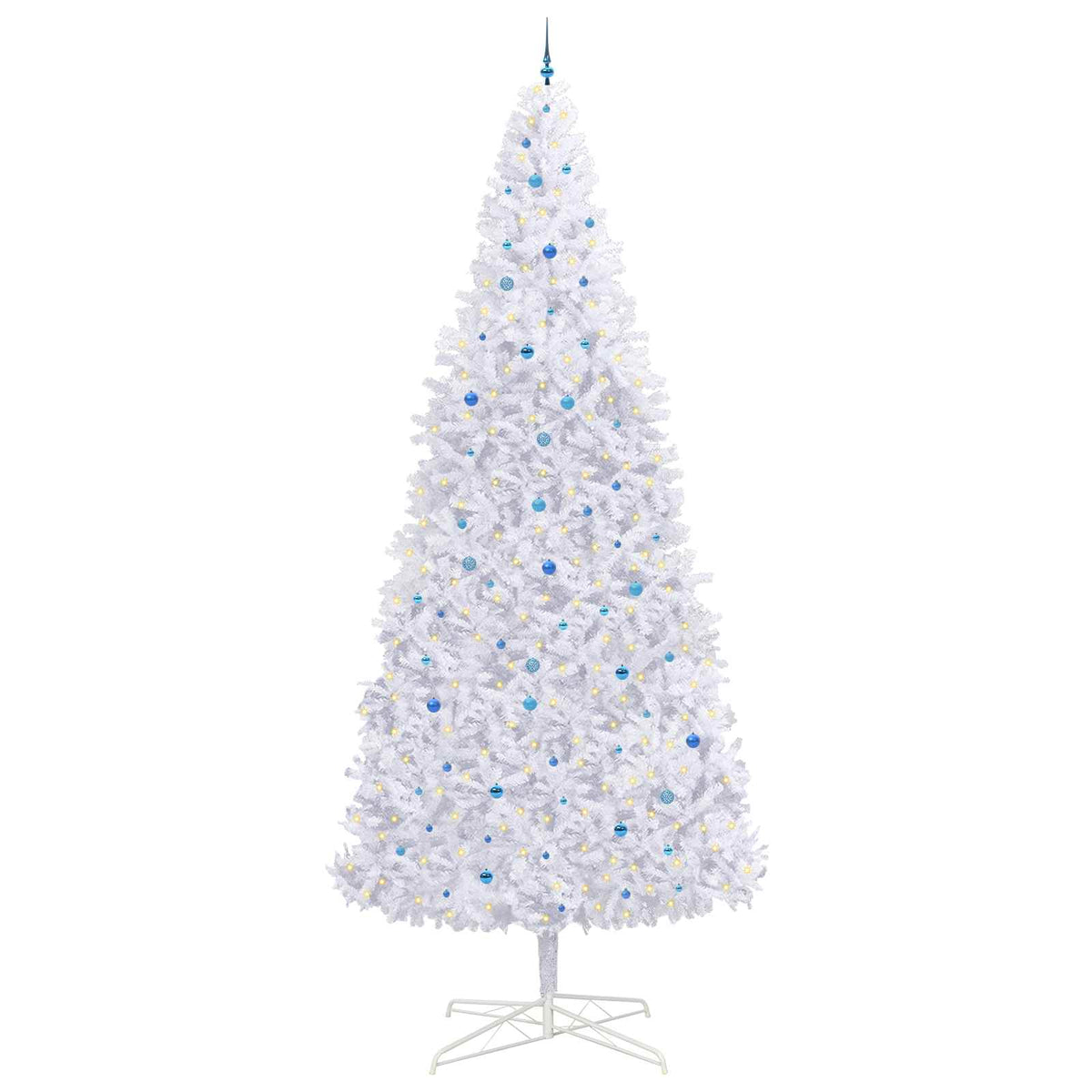 Kunstkerstboom met 300 LED Wit 400 cm PVC en staal