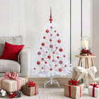 Kerstboom wit 120 cm inklapbaar PVC staal