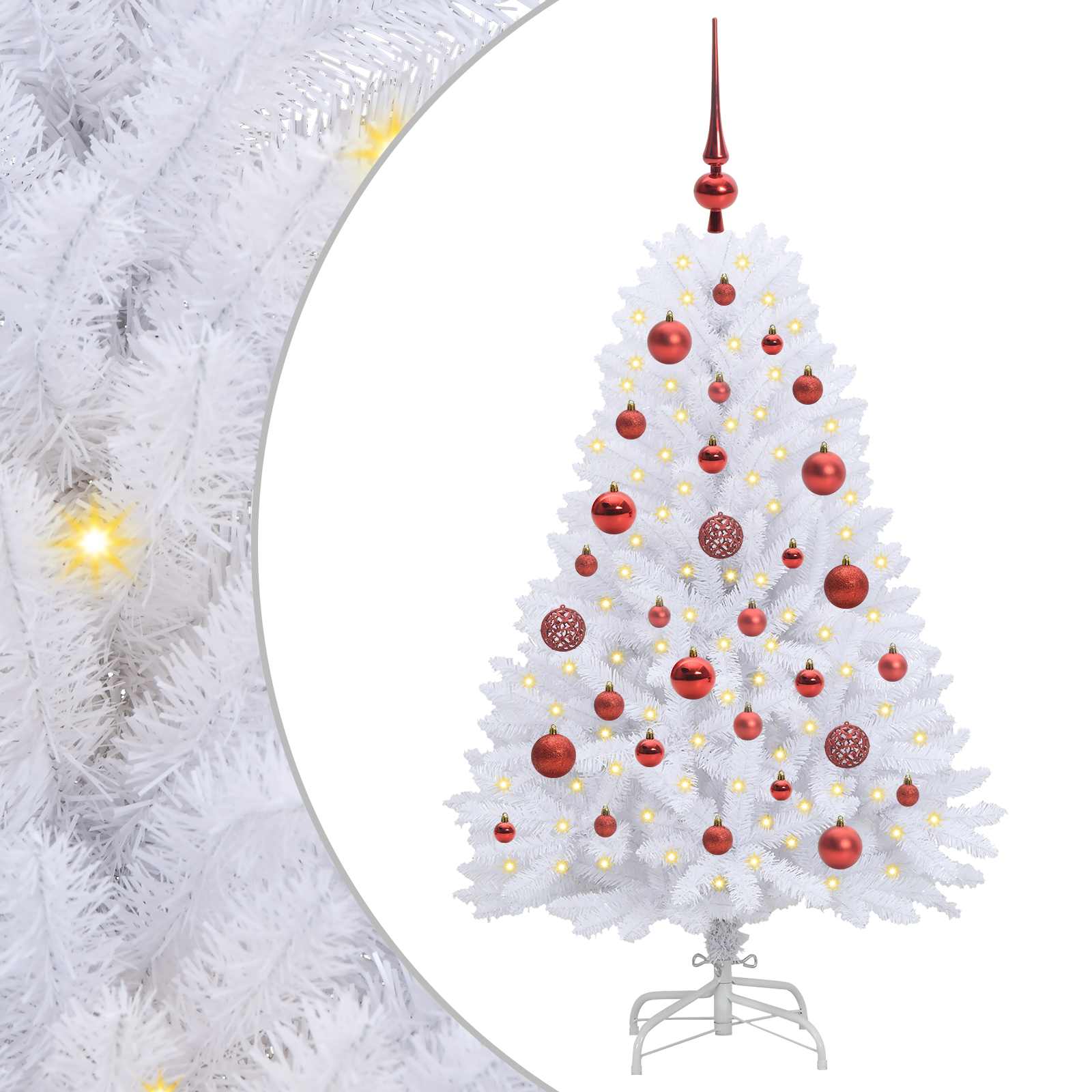 Kunstmatige Inklapbare Kerstboom Wit 120 cm PVC en Staal