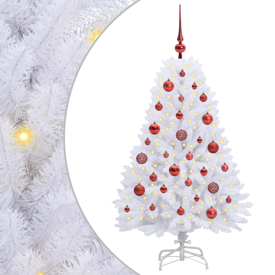 Kunstmatige Inklapbare Kerstboom Wit 120 cm PVC en Staal