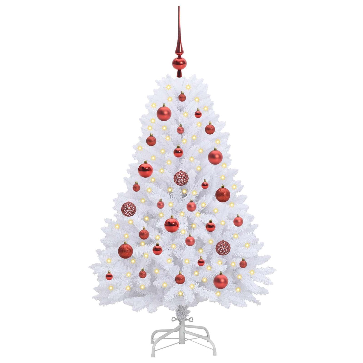 Kunstmatige Inklapbare Kerstboom Wit 120 cm PVC en Staal
