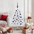 Kerstboom wit 120 cm inklapbaar PVC staal