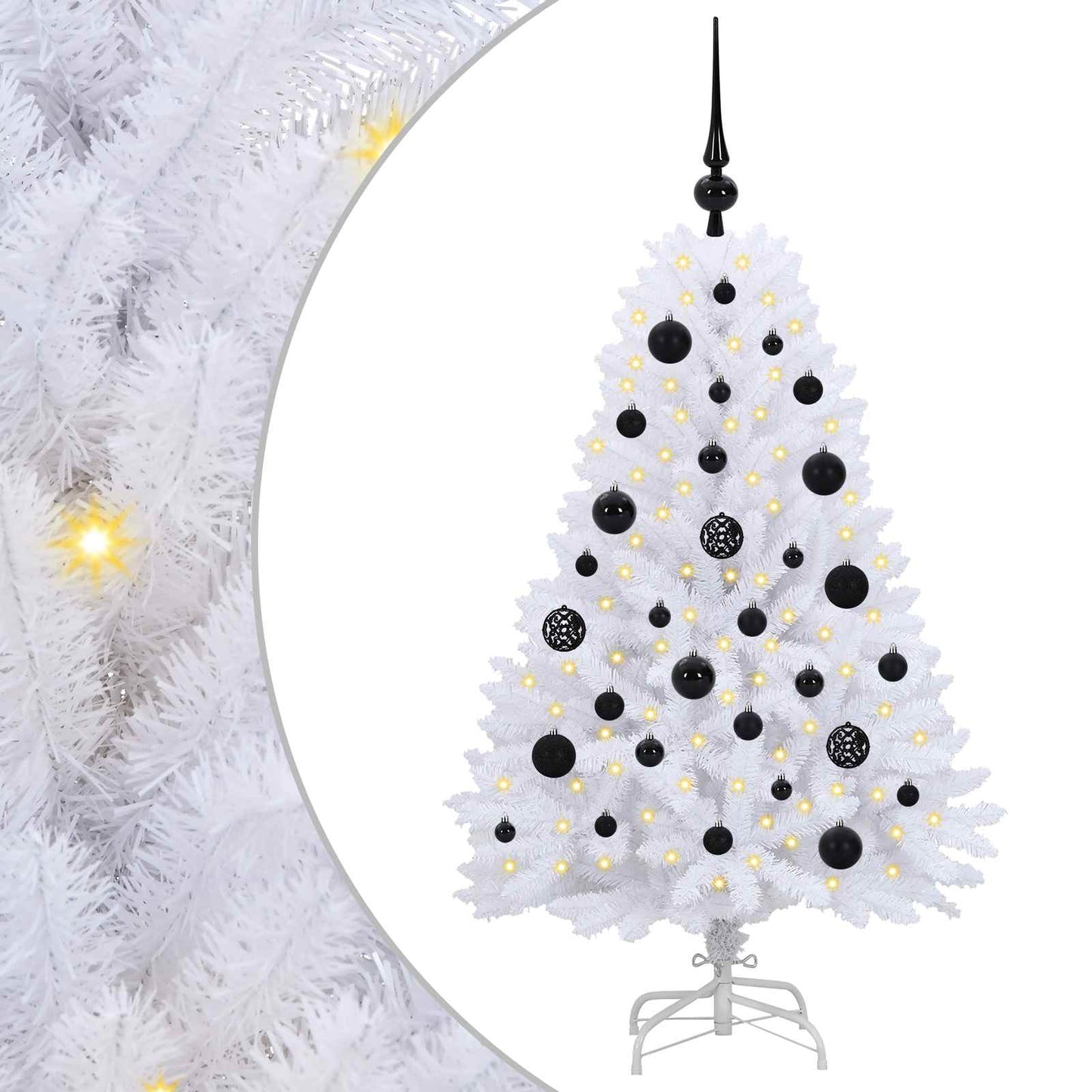 Kunstmatige Inklapbare Kerstboom Wit 120 cm PVC en Staal
