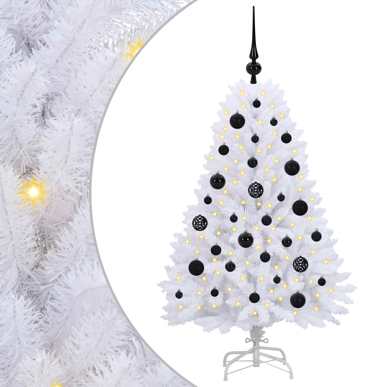 Kunstmatige Inklapbare Kerstboom Wit 120 cm PVC en Staal