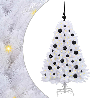 Kunstmatige Inklapbare Kerstboom Wit 120 cm PVC en Staal