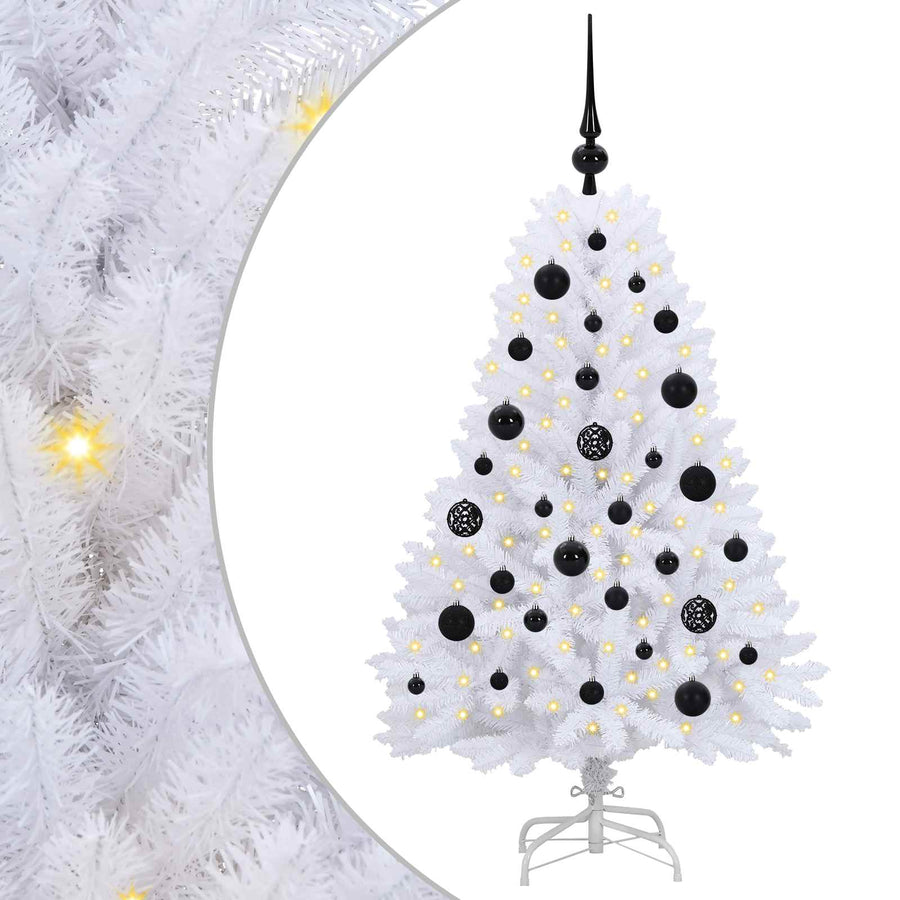 Kunstmatige Inklapbare Kerstboom Wit 120 cm PVC en Staal