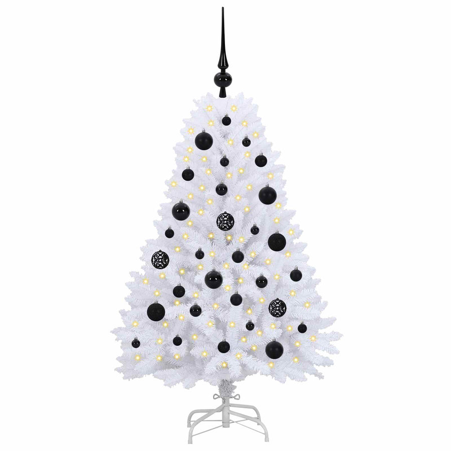 Kunstmatige Inklapbare Kerstboom Wit 120 cm PVC en Staal