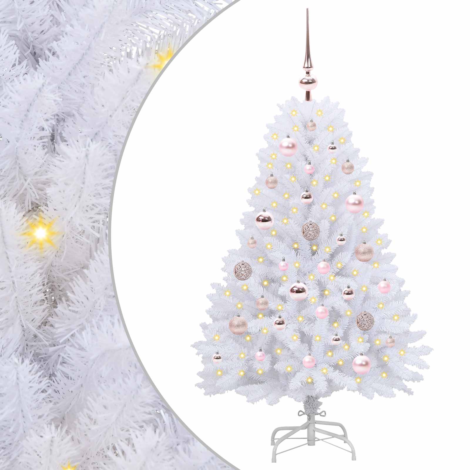 Kunstmatige Inklapbare Kerstboom Wit 120 cm PVC en Staal