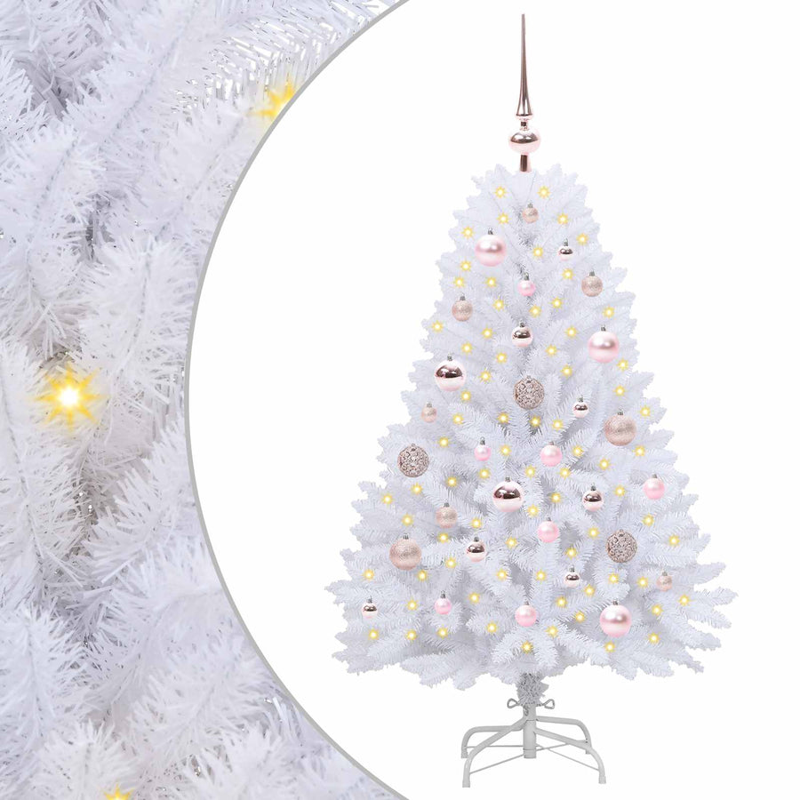 Kunstmatige Inklapbare Kerstboom Wit 120 cm PVC en Staal