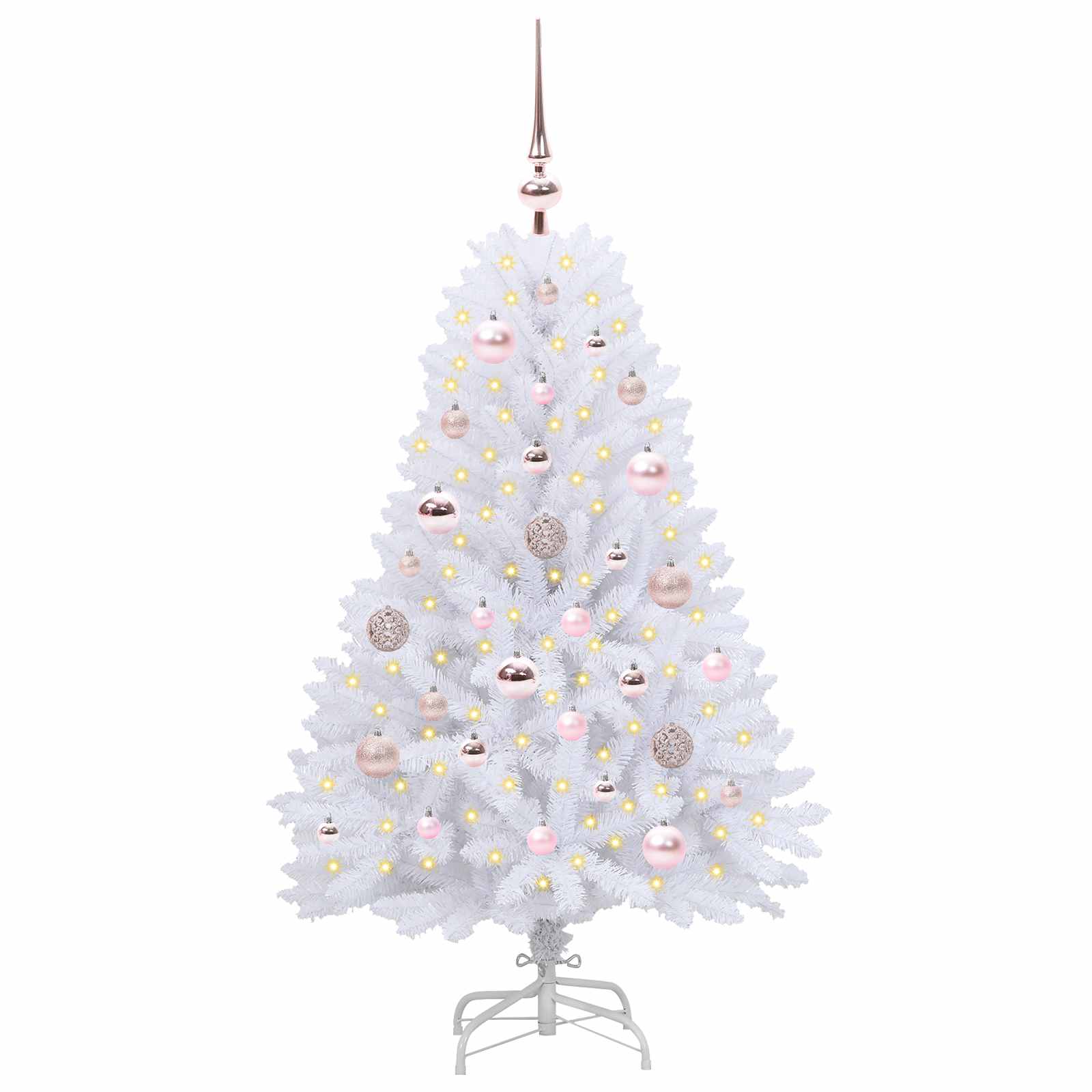 Kunstmatige Inklapbare Kerstboom Wit 120 cm PVC en Staal