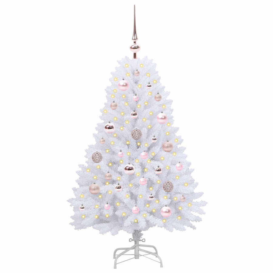 Kunstmatige Inklapbare Kerstboom Wit 120 cm PVC en Staal