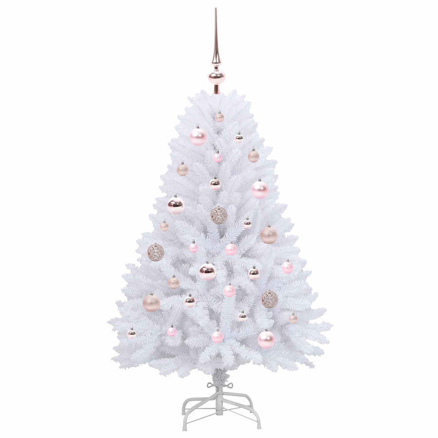 Kunstmatige Inklapbare Kerstboom Wit 120 cm PVC en Staal