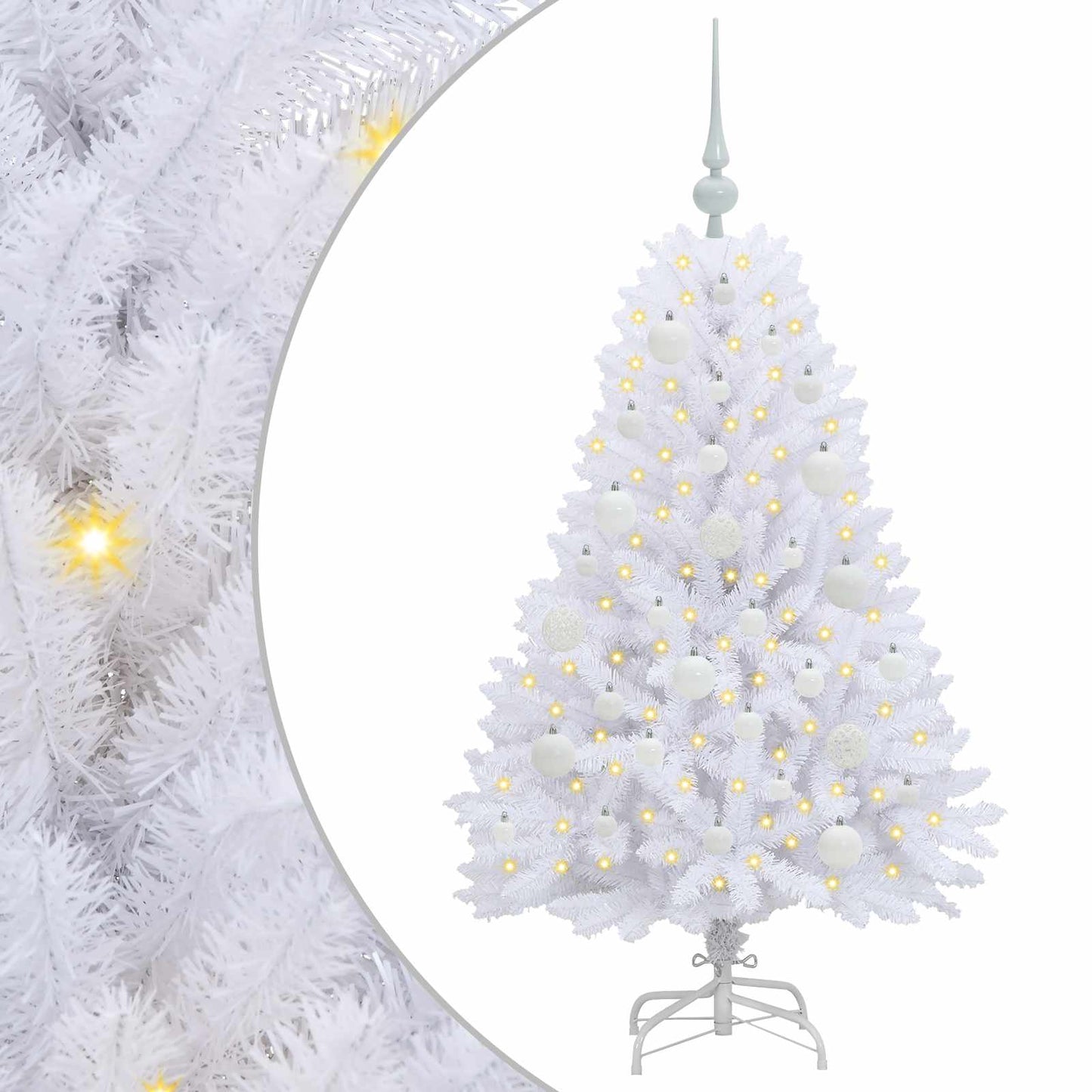 Kunstmatige Inklapbare Kerstboom Wit 120 cm PVC en Staal