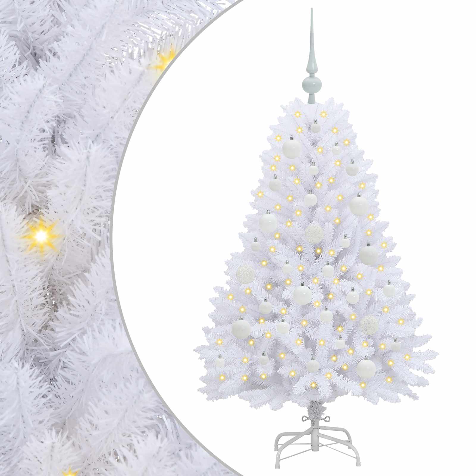 Kunstmatige Inklapbare Kerstboom Wit 120 cm PVC en Staal