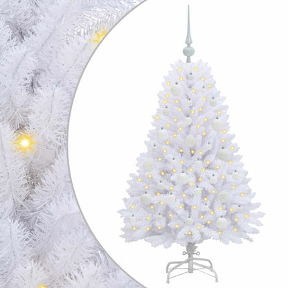 Kunstmatige Inklapbare Kerstboom Wit 120 cm PVC en Staal