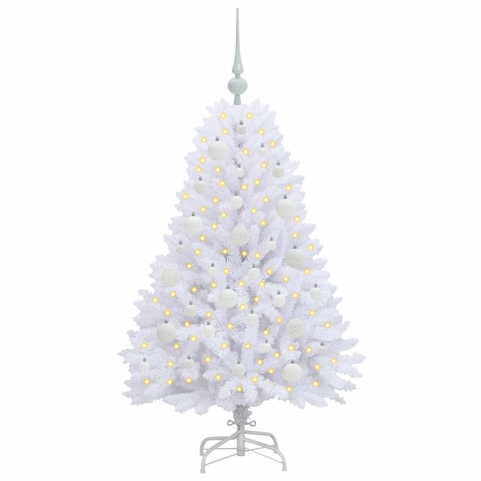 Kunstmatige Inklapbare Kerstboom Wit 120 cm PVC en Staal