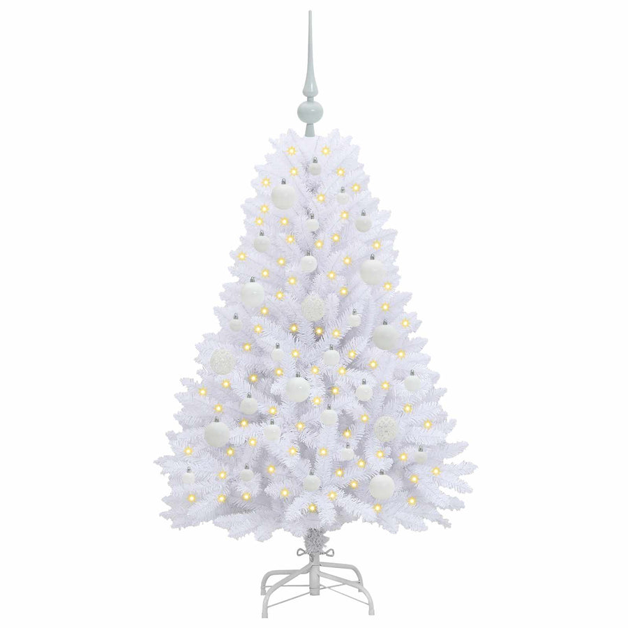 Kunstmatige Inklapbare Kerstboom Wit 120 cm PVC en Staal