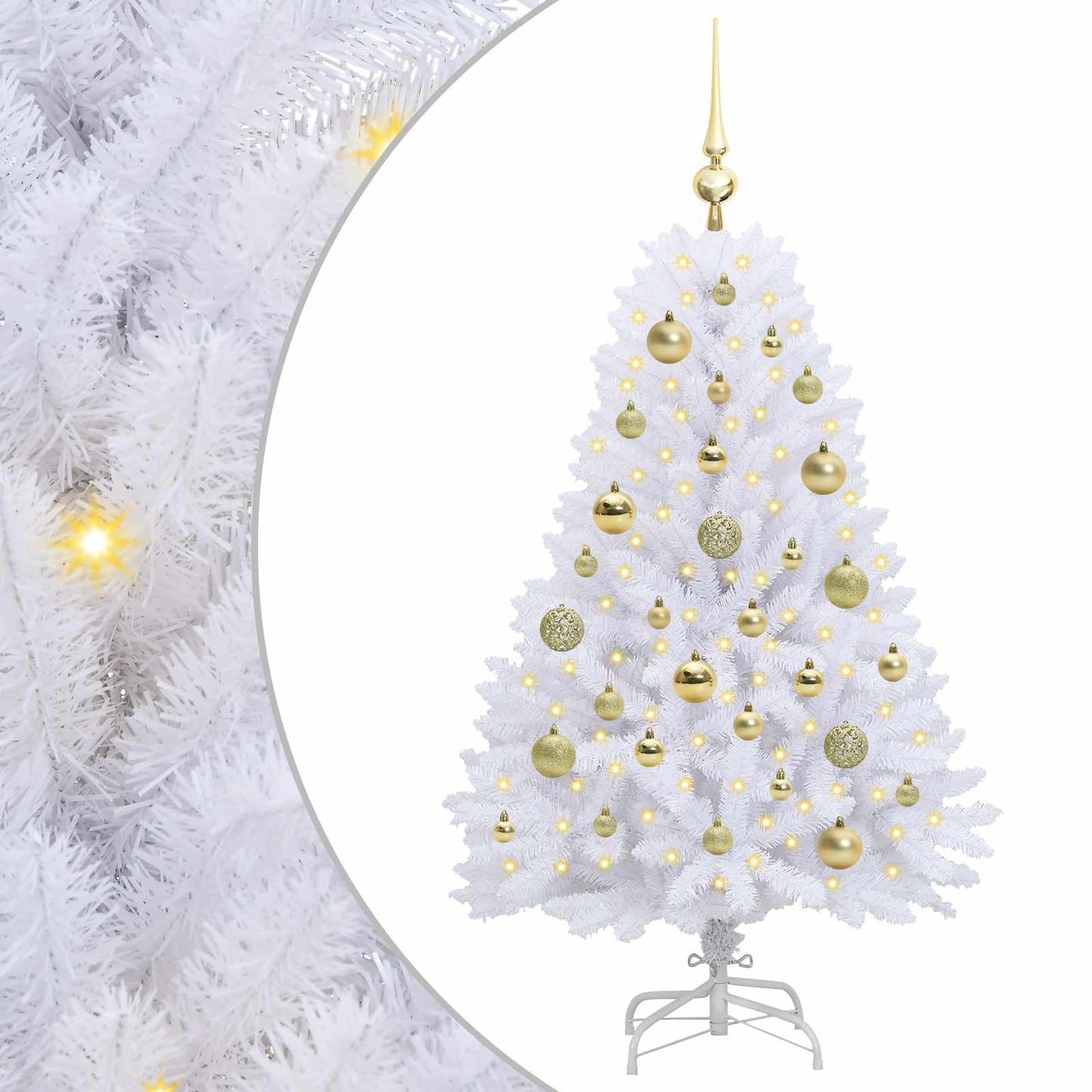Kunstmatige Inklapbare Kerstboom Wit 120 cm PVC en Staal