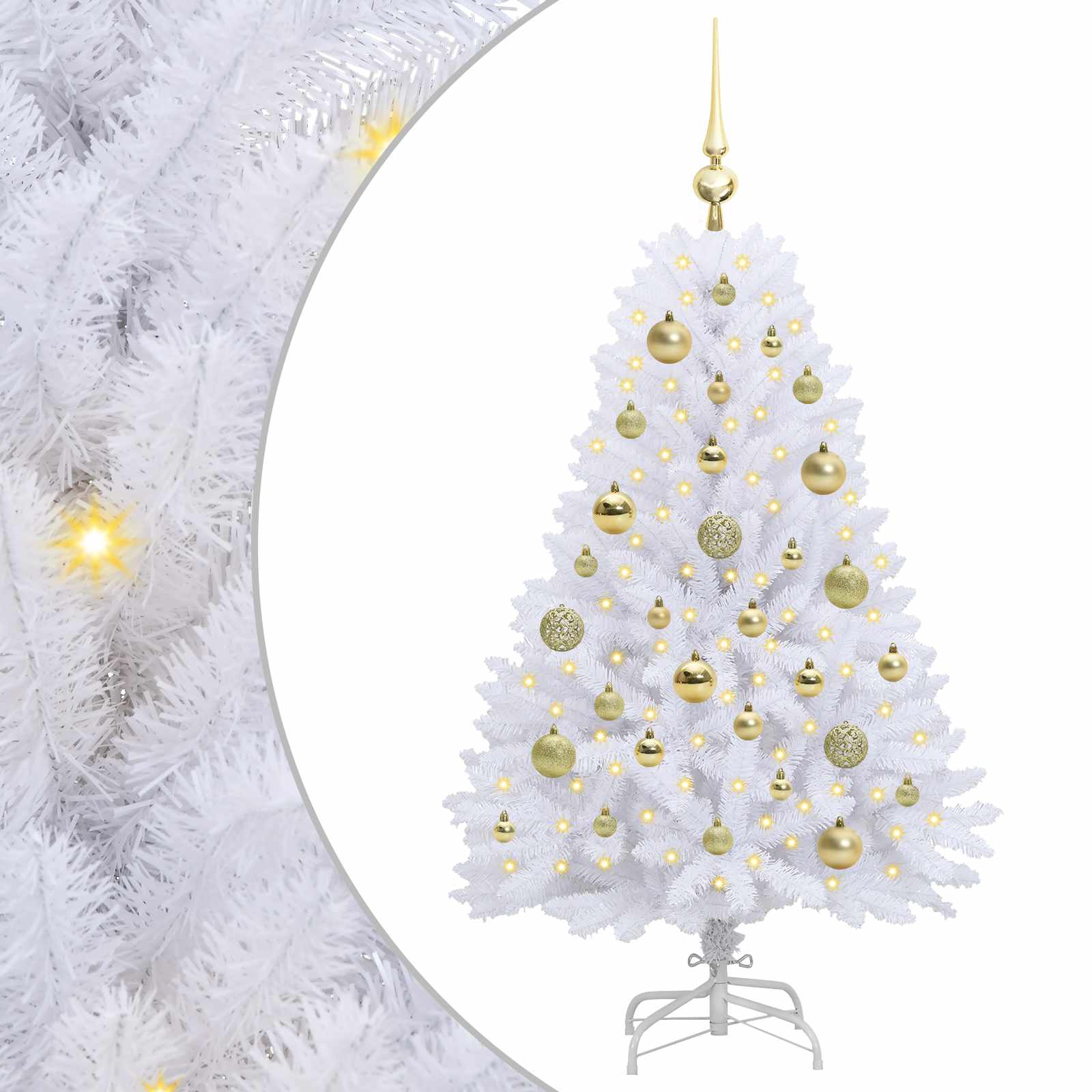 Kunstmatige Inklapbare Kerstboom Wit 120 cm PVC en Staal