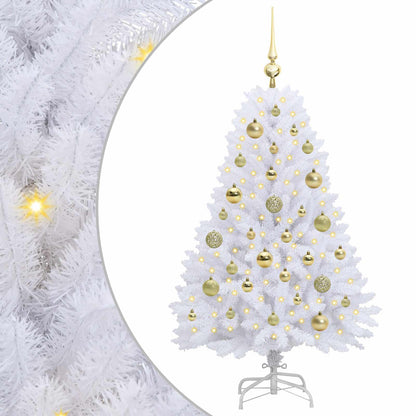 Kunstmatige Inklapbare Kerstboom Wit 120 cm PVC en Staal