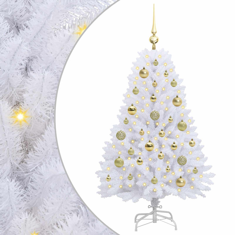 Kunstmatige Inklapbare Kerstboom Wit 120 cm PVC en Staal