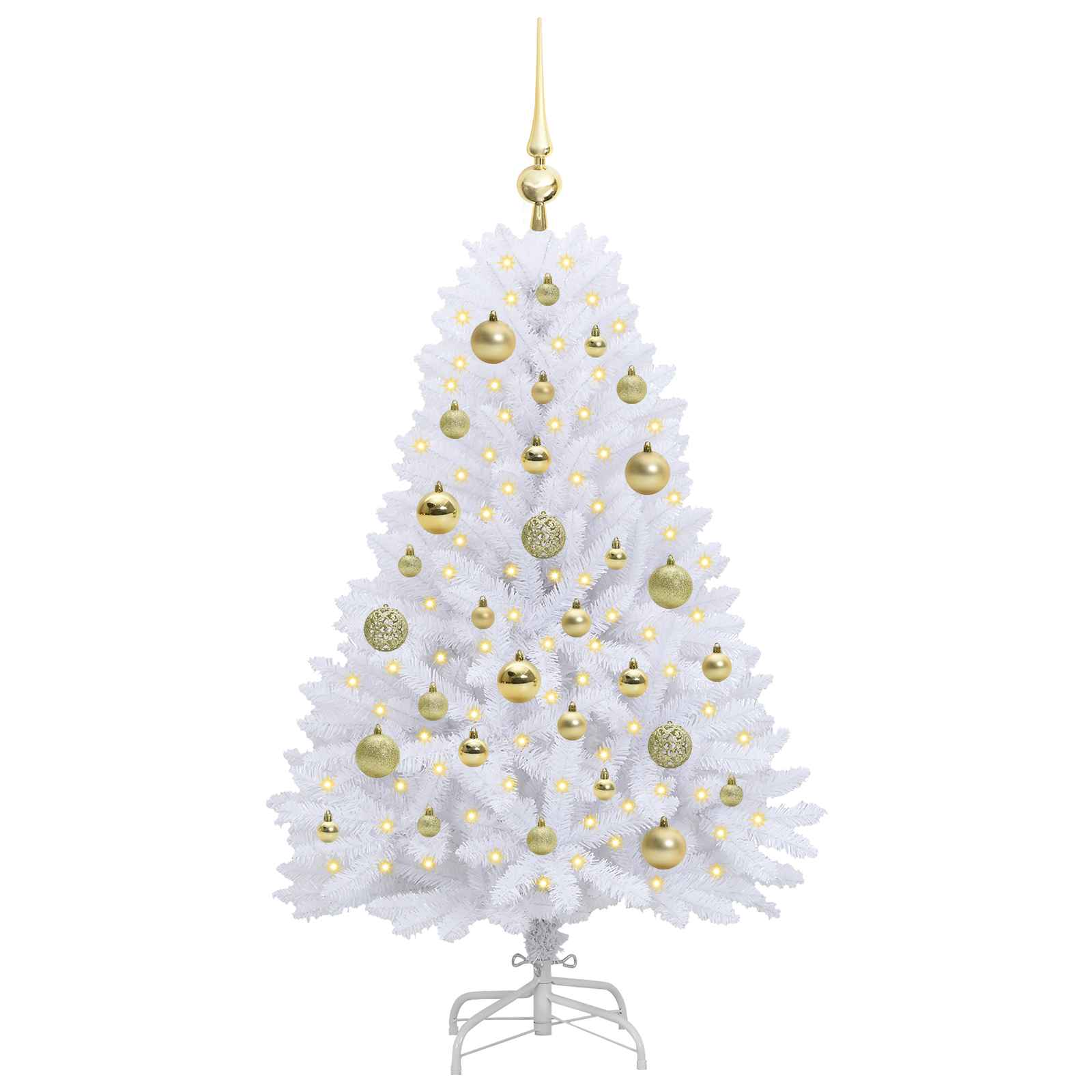 Kunstmatige Inklapbare Kerstboom Wit 120 cm PVC en Staal