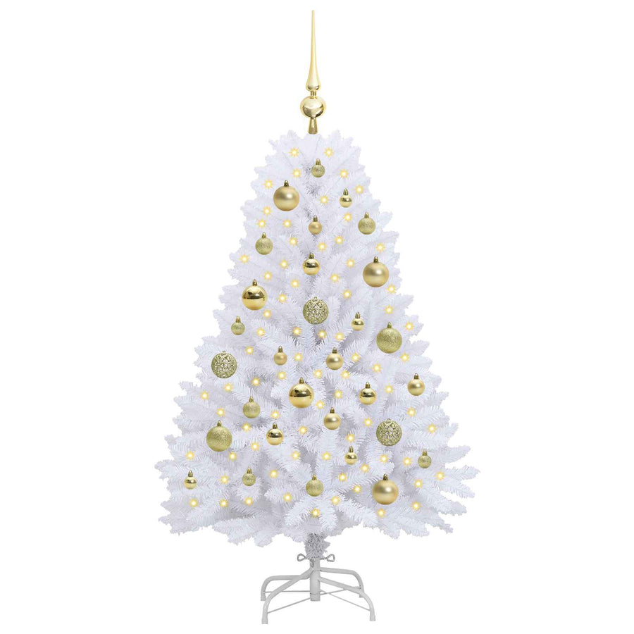 Kunstmatige Inklapbare Kerstboom Wit 120 cm PVC en Staal