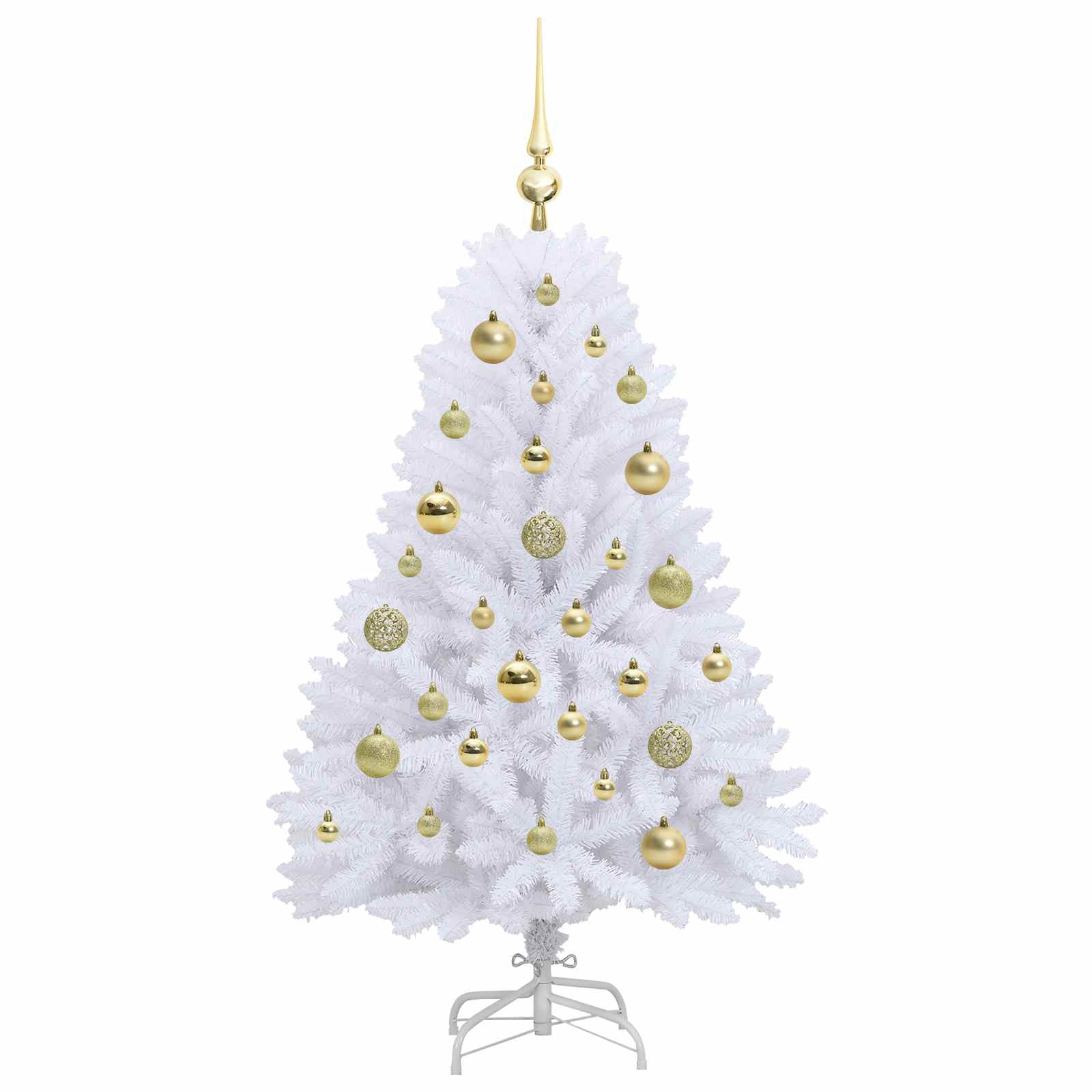 Kunstmatige Inklapbare Kerstboom Wit 120 cm PVC en Staal