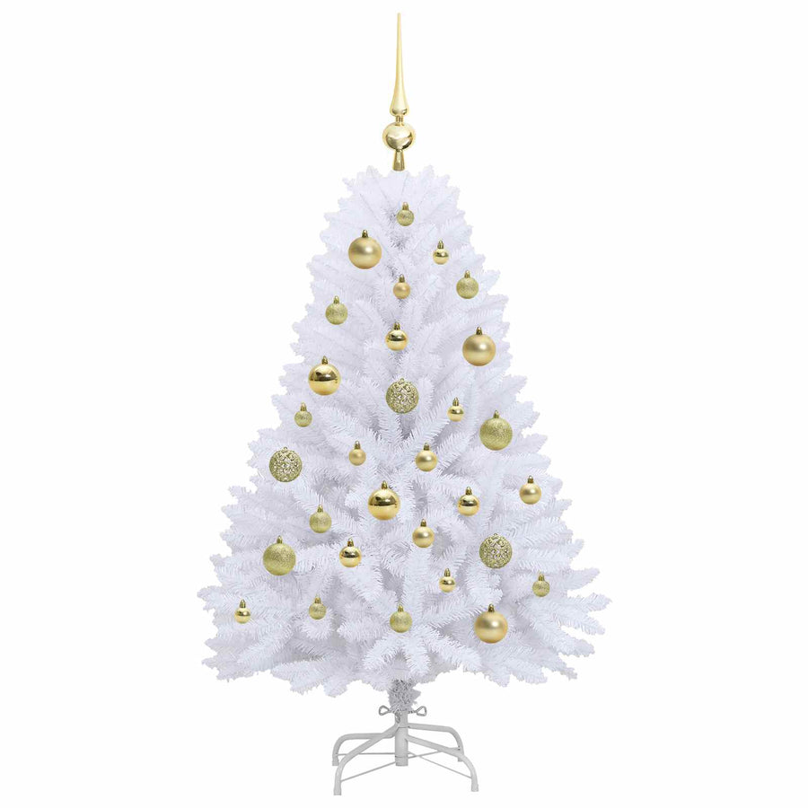 Kunstmatige Inklapbare Kerstboom Wit 120 cm PVC en Staal