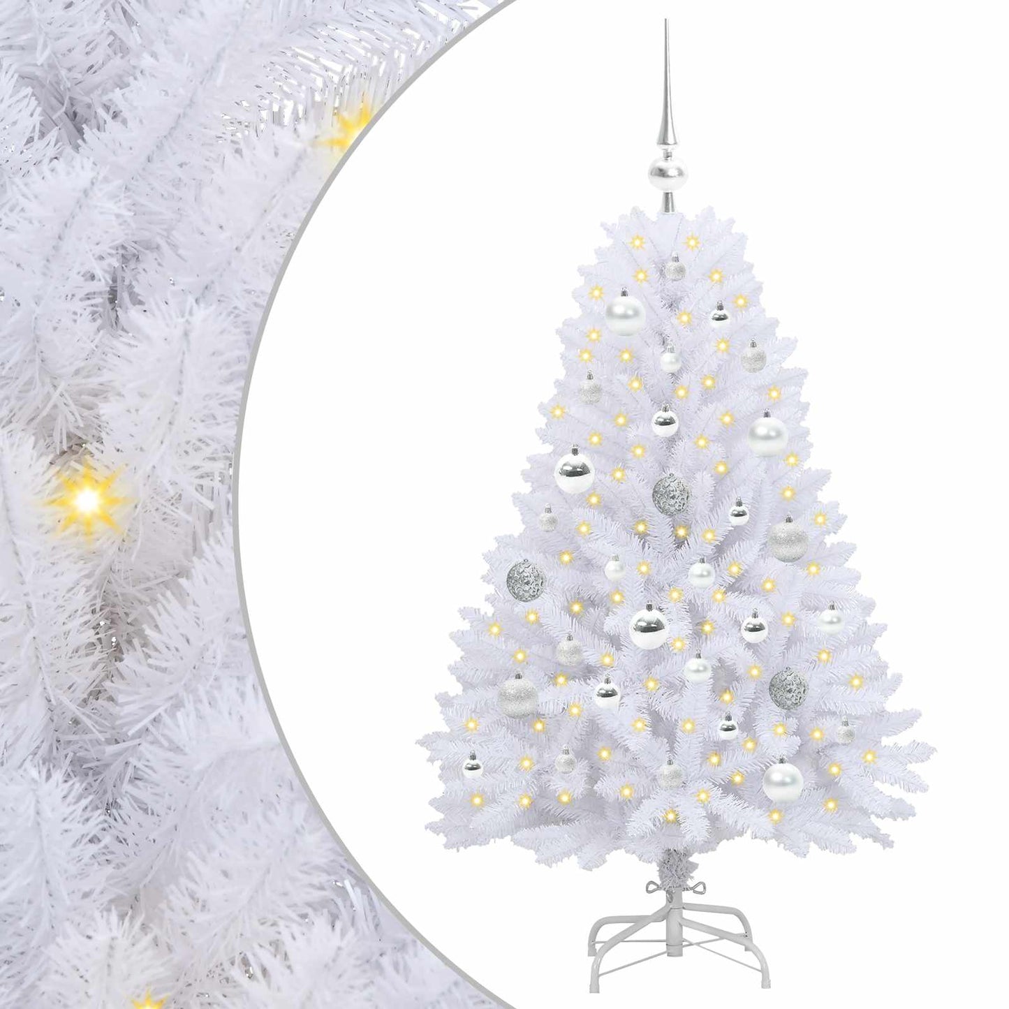 Kunstmatige Inklapbare Kerstboom Wit 120 cm PVC en Staal