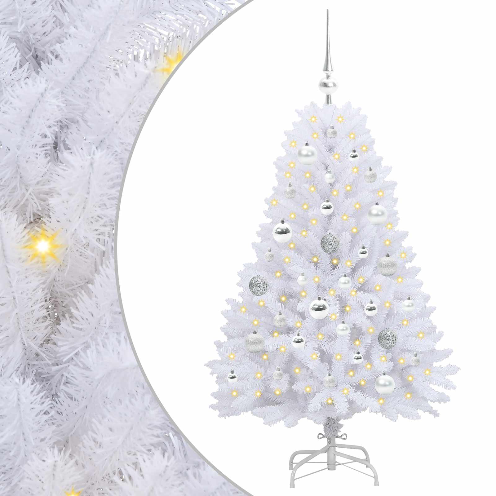 Kunstmatige Inklapbare Kerstboom Wit 120 cm PVC en Staal