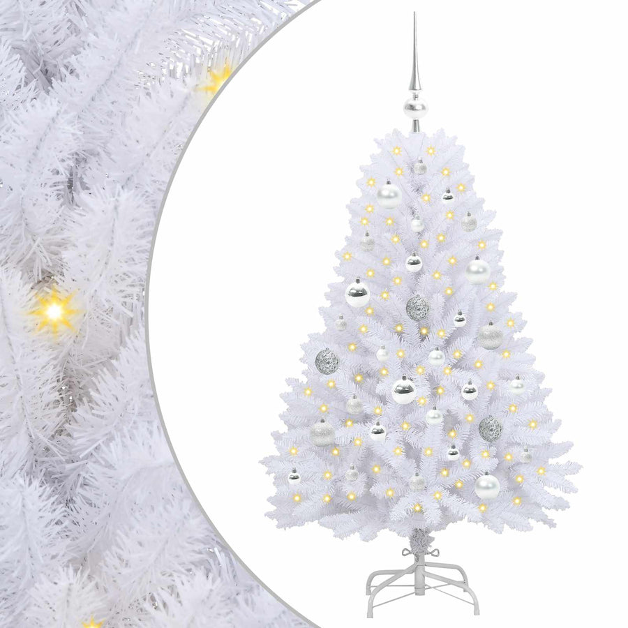 Kunstmatige Inklapbare Kerstboom Wit 120 cm PVC en Staal