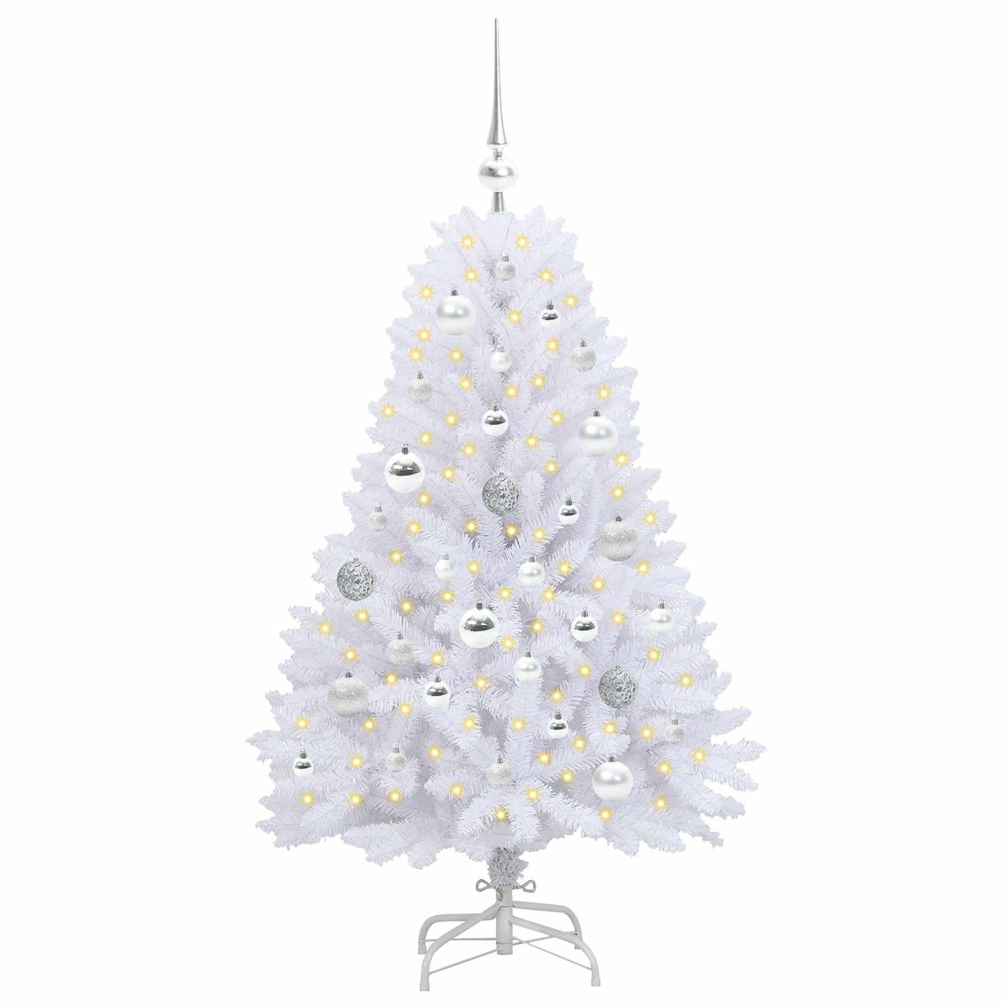 Kunstmatige Inklapbare Kerstboom Wit 120 cm PVC en Staal
