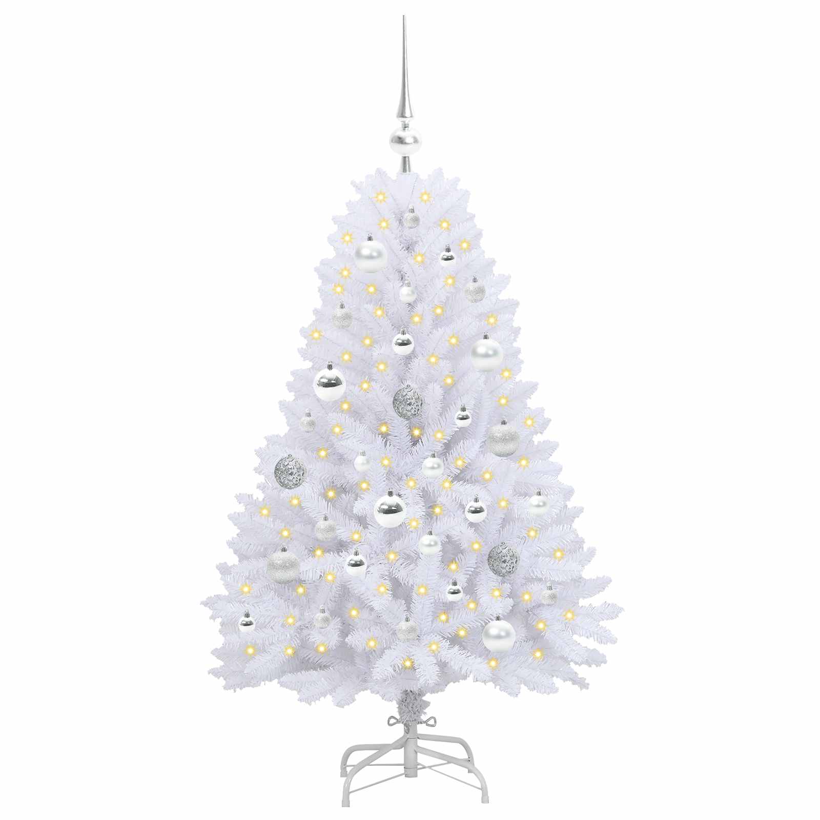 Kunstmatige Inklapbare Kerstboom Wit 120 cm PVC en Staal