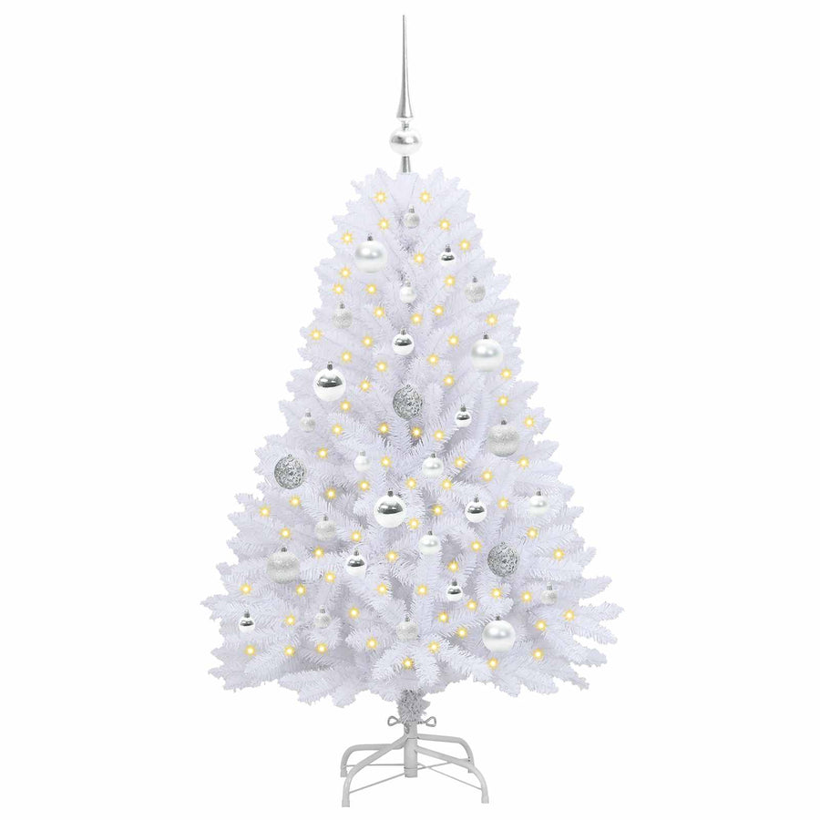 Kunstmatige Inklapbare Kerstboom Wit 120 cm PVC en Staal