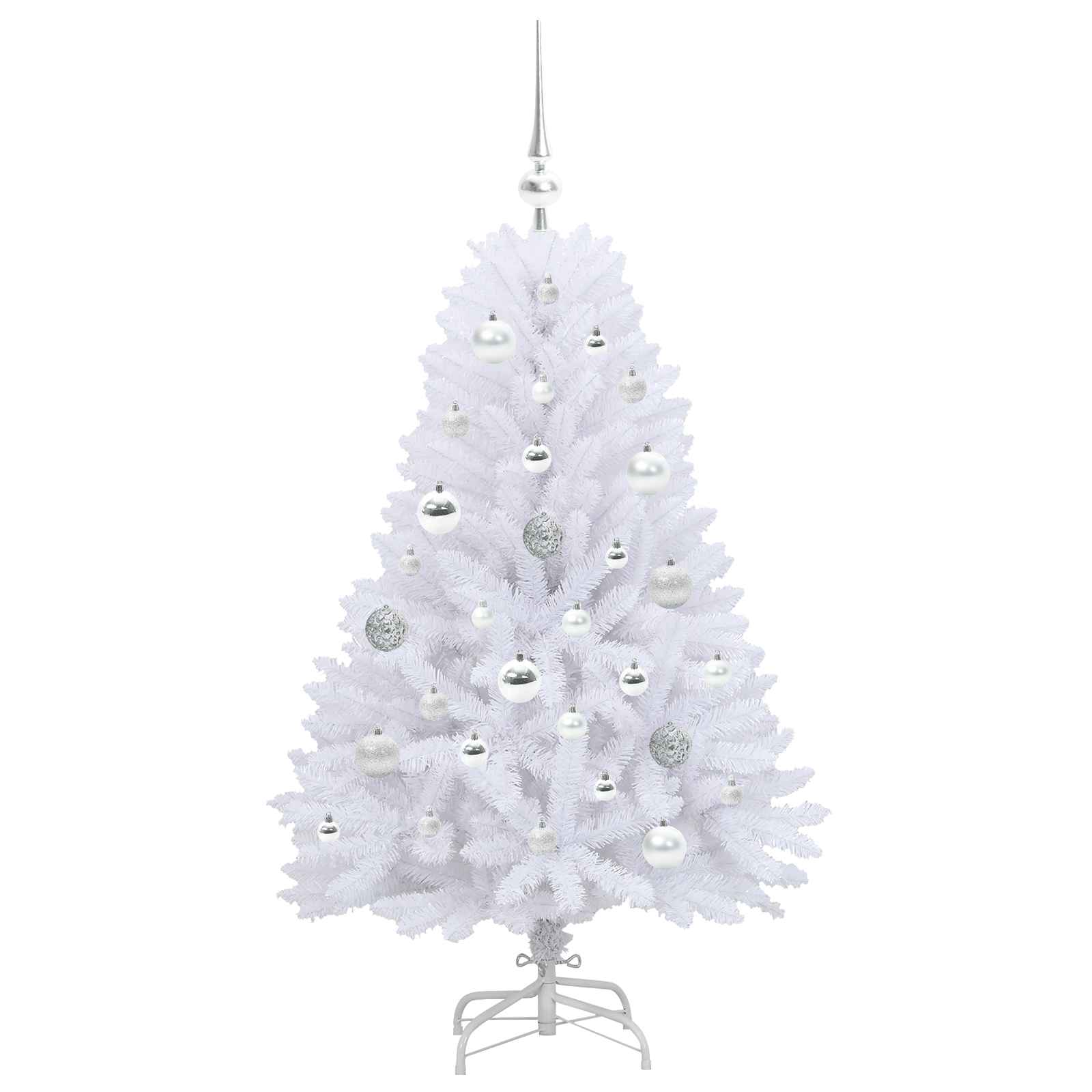 Kunstmatige Inklapbare Kerstboom Wit 120 cm PVC en Staal