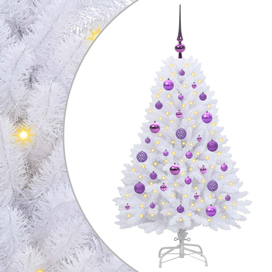 Kunstmatige Inklapbare Kerstboom Wit 120 cm PVC en Staal