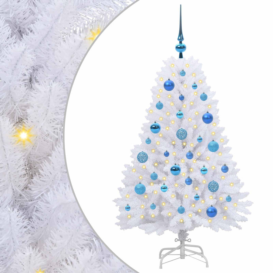 Kunstmatige Inklapbare Kerstboom Wit 120 cm PVC en Staal