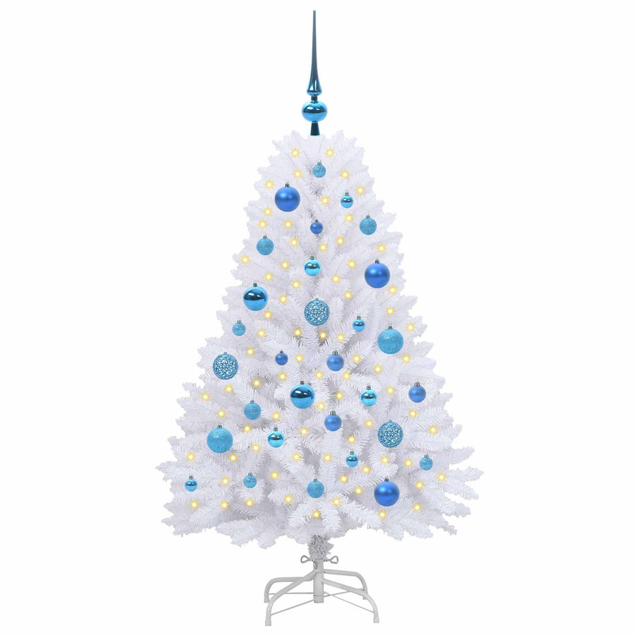 Kunstmatige Inklapbare Kerstboom Wit 120 cm PVC en Staal