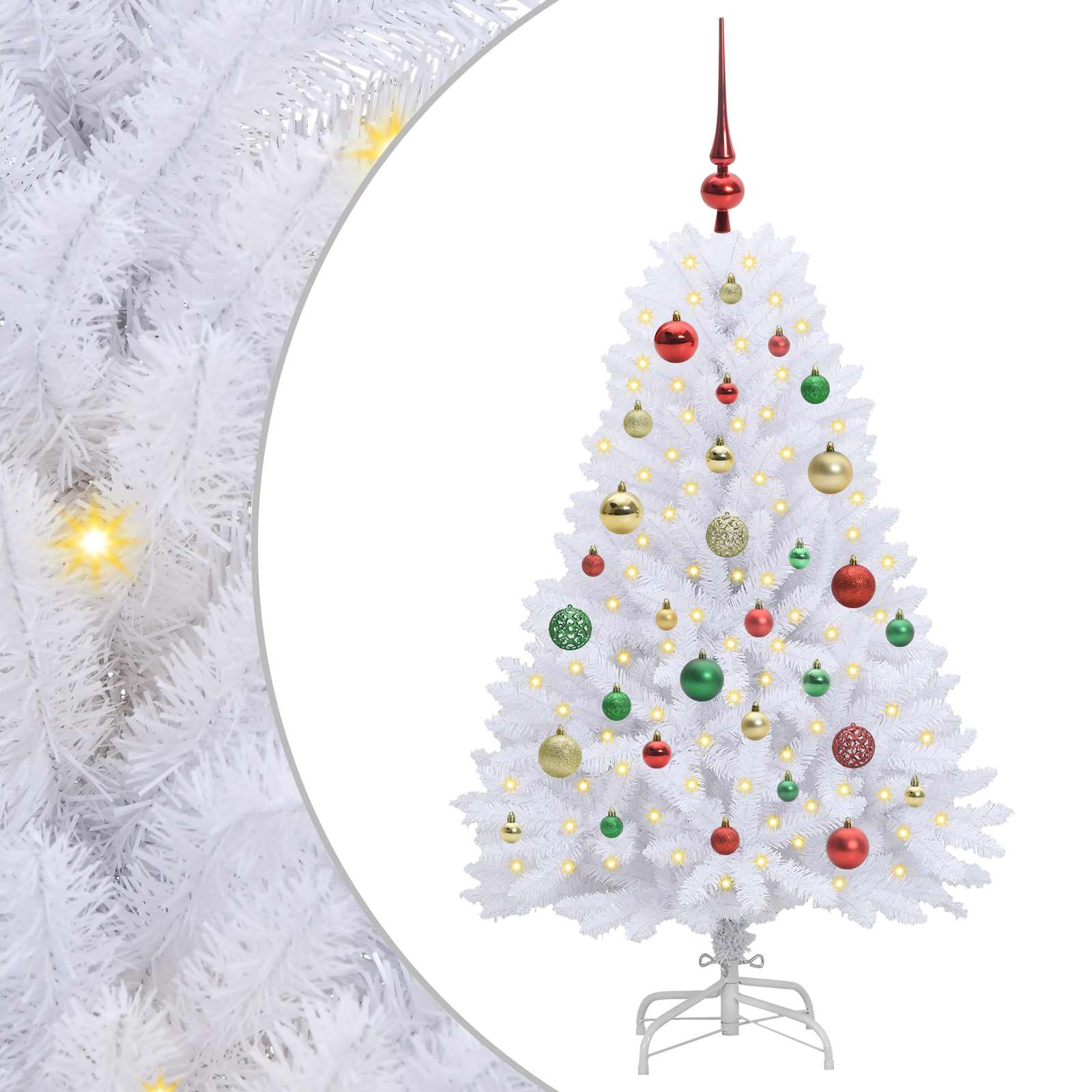 Kunstmatige Inklapbare Kerstboom Wit 120 cm PVC en Staal