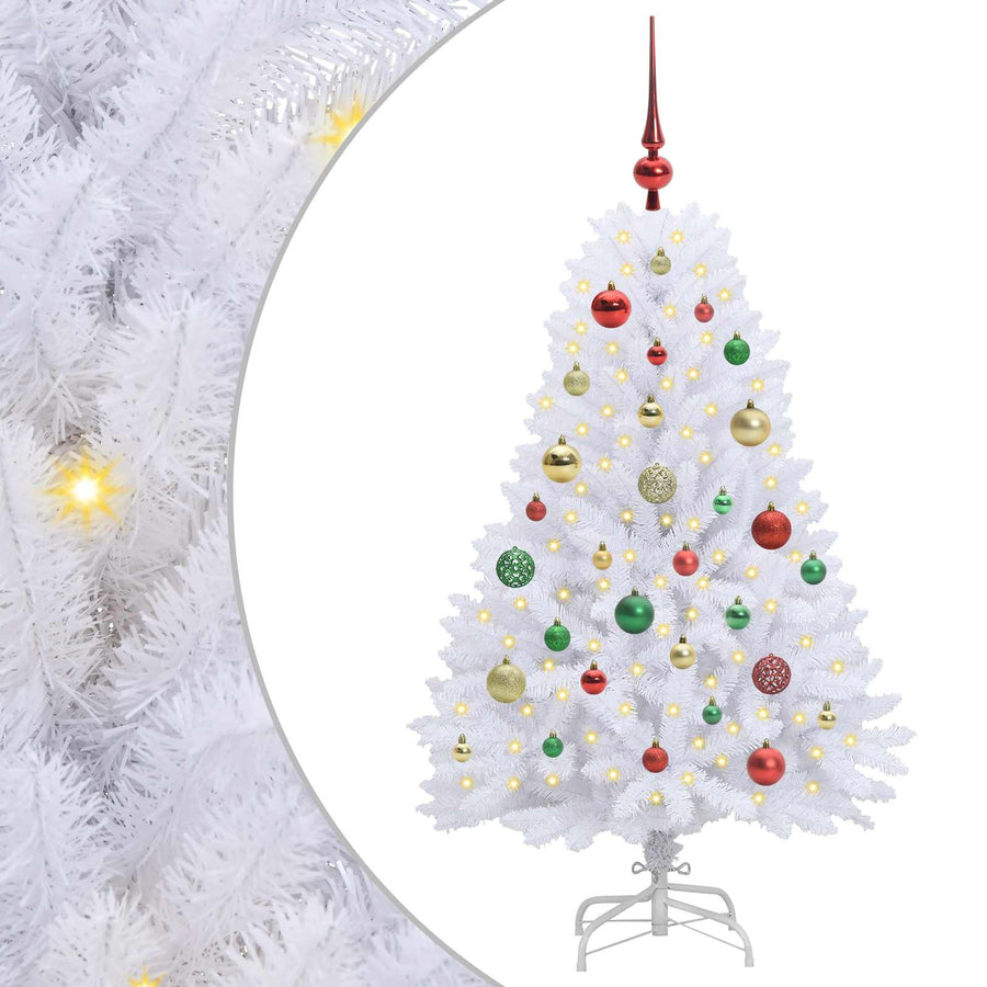 Kunstmatige Inklapbare Kerstboom Wit 120 cm PVC en Staal