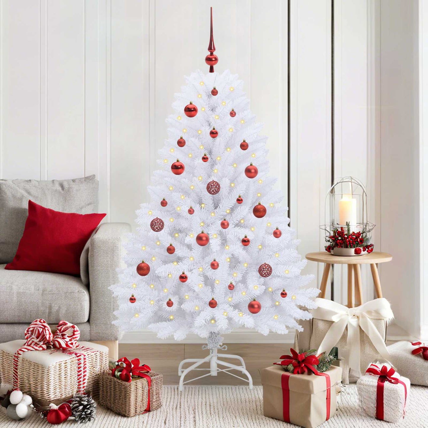 Kunstmatige Inklapbare Kerstboom Wit Pvc En Staal 150 cm