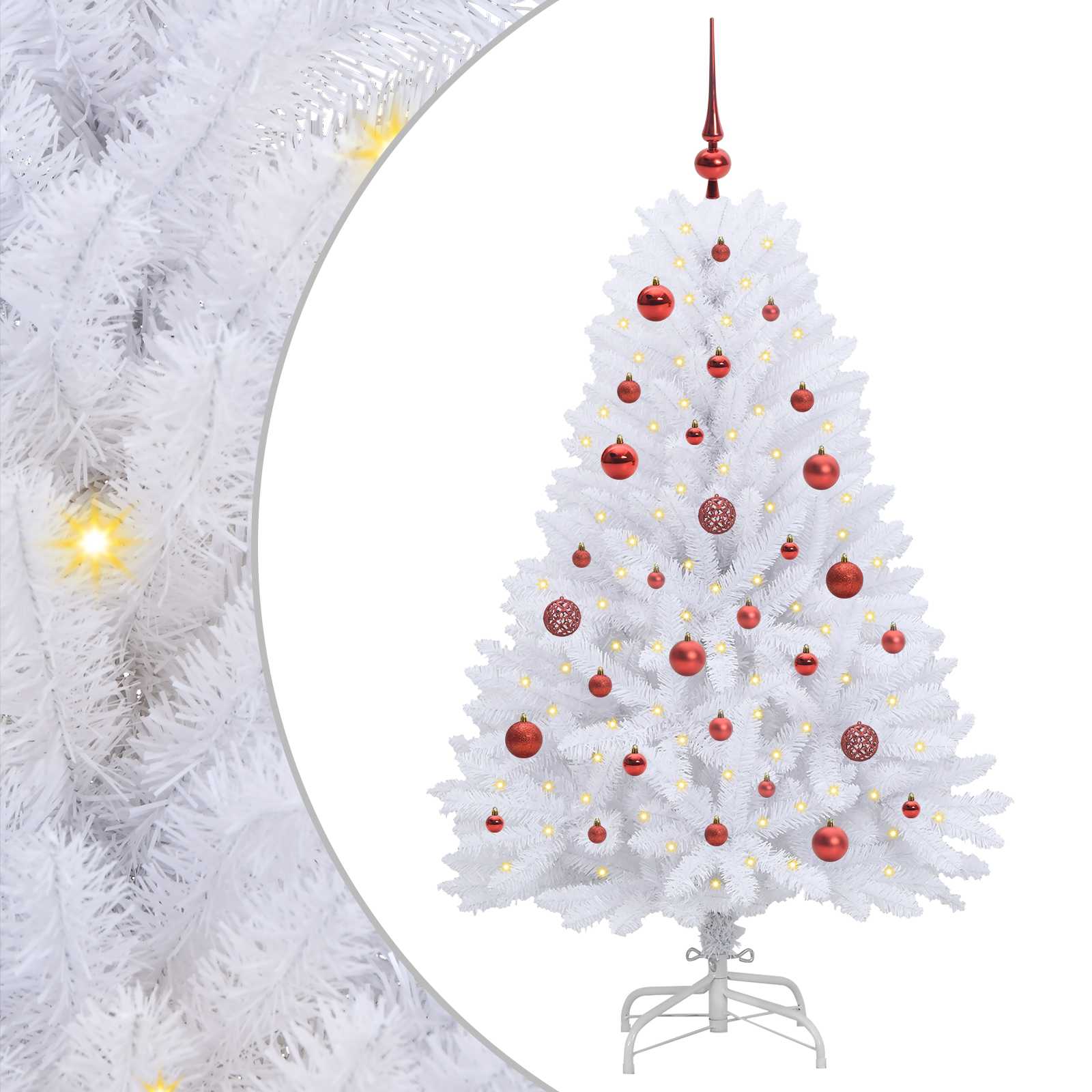 Kunstmatige Inklapbare Kerstboom Wit Pvc En Staal 150 cm