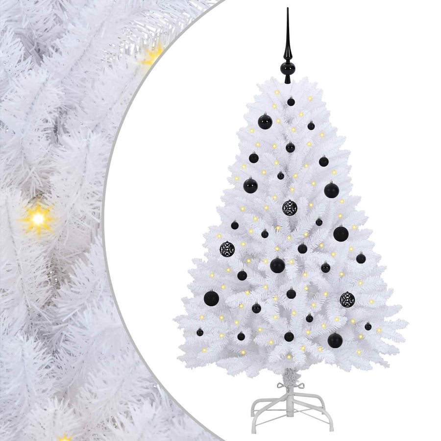Kunstmatige Inklapbare Kerstboom Wit Pvc En Staal 150 cm
