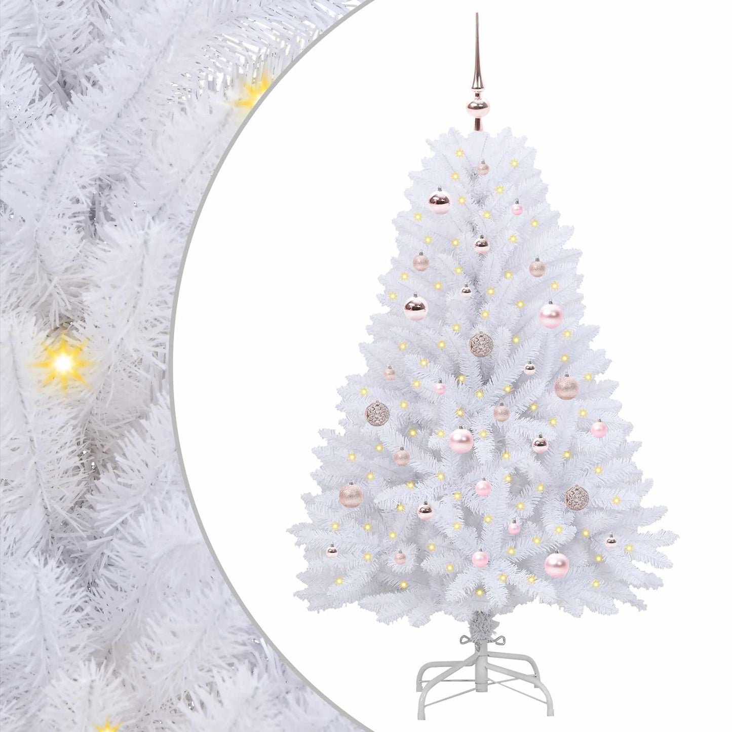 Kunstmatige Inklapbare Kerstboom Wit Pvc En Staal 150 cm