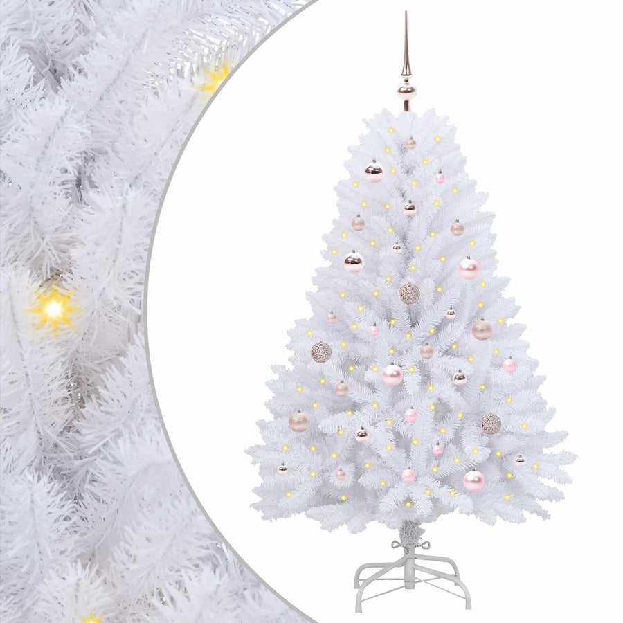 Kunstmatige Inklapbare Kerstboom Wit Pvc En Staal 150 cm