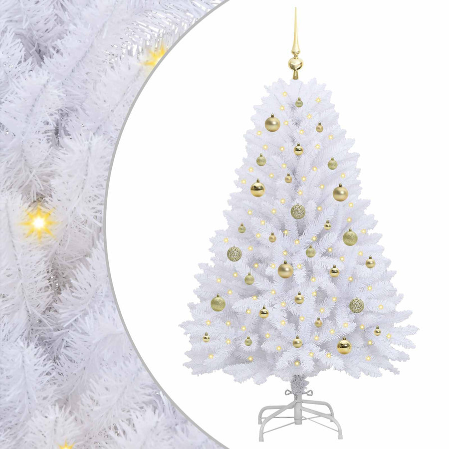 Kunstmatige Inklapbare Kerstboom Wit Pvc En Staal 150 cm