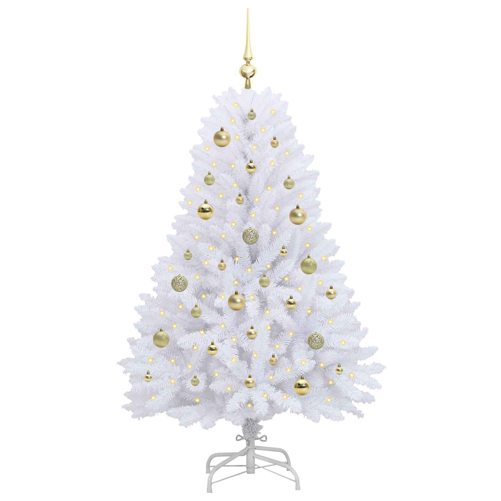 Kunstmatige Inklapbare Kerstboom Wit Pvc En Staal 150 cm